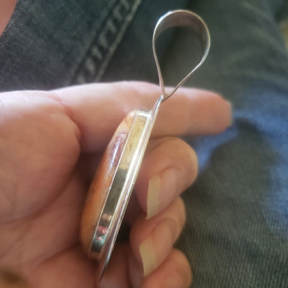 Vintage Sterling Silver Jay King DTR Trading Company Large Brown Jasper Pendant - Picture 5 of 11